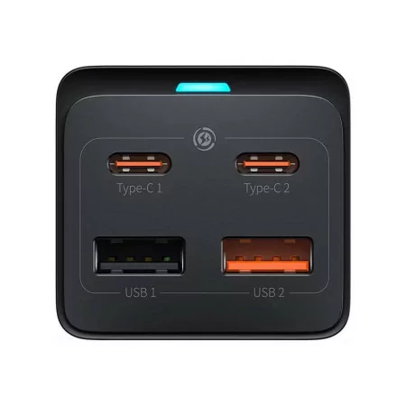 Baseus GaN3 Pro Fast Charger 65W Dual USB-C/USB-A Black + AC Socket