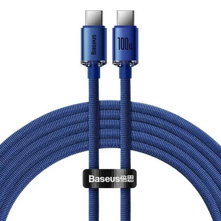 Baseus Crystal Shine PD 100W 1.2m USB-C Cable - Blue