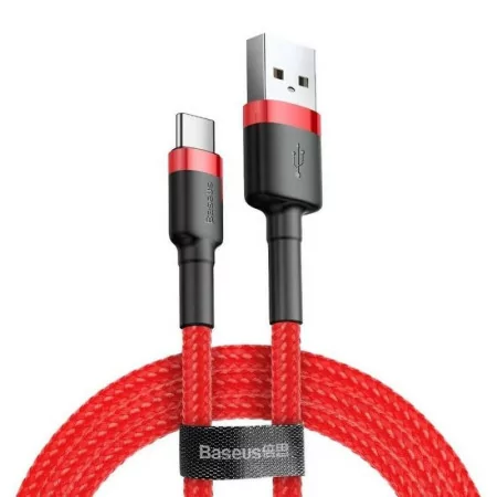 Cabo Baseus - USB-A p/ USB-C - 3A - 3M - Vermelho - CATKLF-U09|Baseus|6953156296336