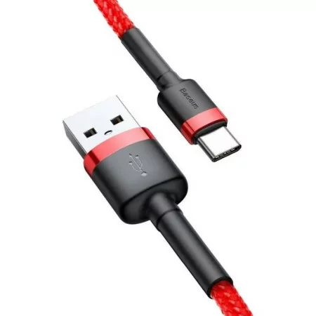 Cabo Baseus - USB-A p/ USB-C - 3A - 3M - Vermelho - CATKLF-U09|Baseus|6953156296336