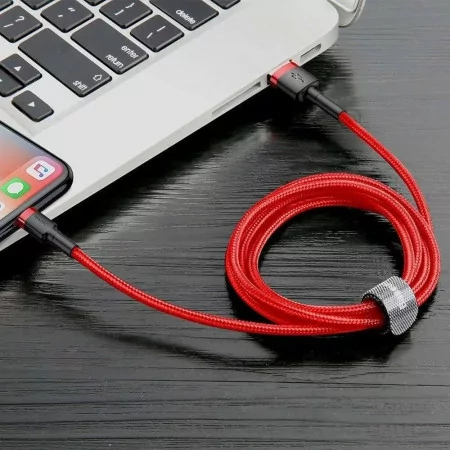 Cabo Baseus Cafule USB-A para Lightning 3m - Vermelho|Baseus|6953156296299