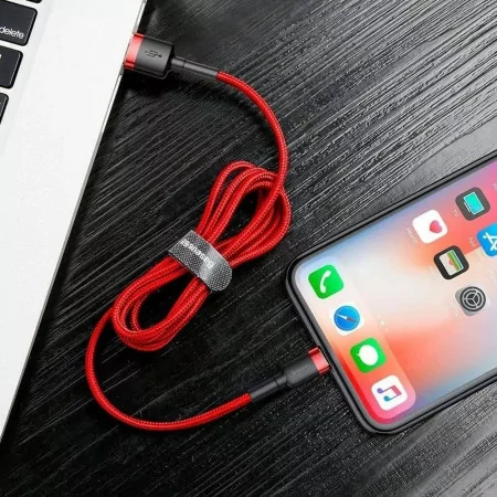 Cabo Baseus Cafule USB-A para Lightning 3m - Vermelho|Baseus|6953156296299