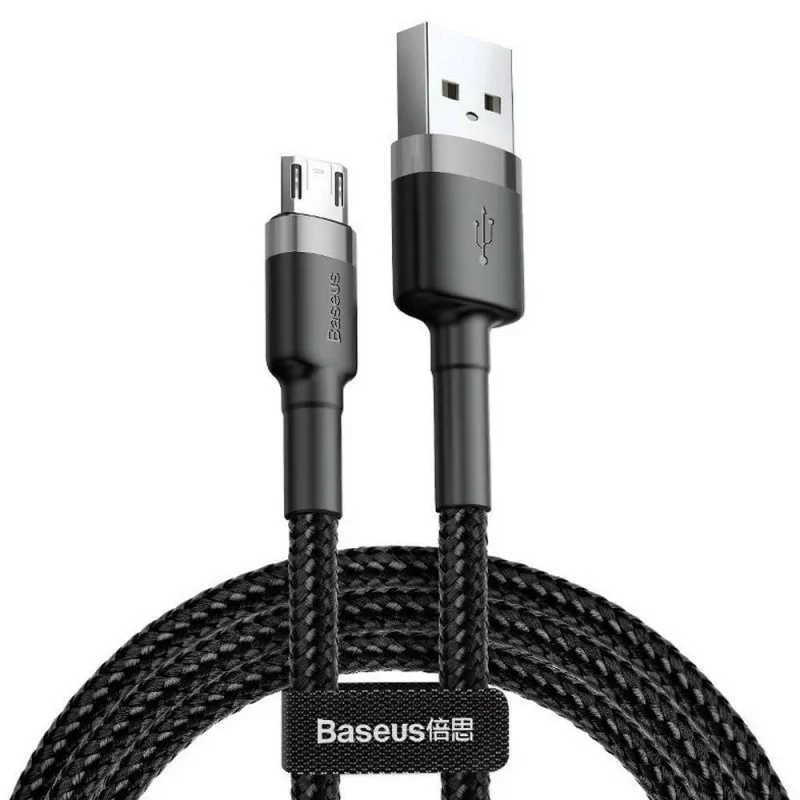 Cabo Usb Cafule For Micro 2.4a 0.5m Gray+black|Baseus|6953156280304 Cabo Usb Cafule For Micro 2.4a 0.5m Gray+black|Baseus|6953156280304