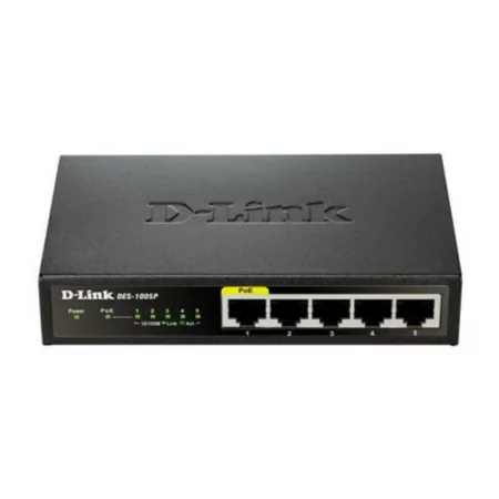 D-Link 5-Port 10/100Mbps PoE Switch - DES-1005P