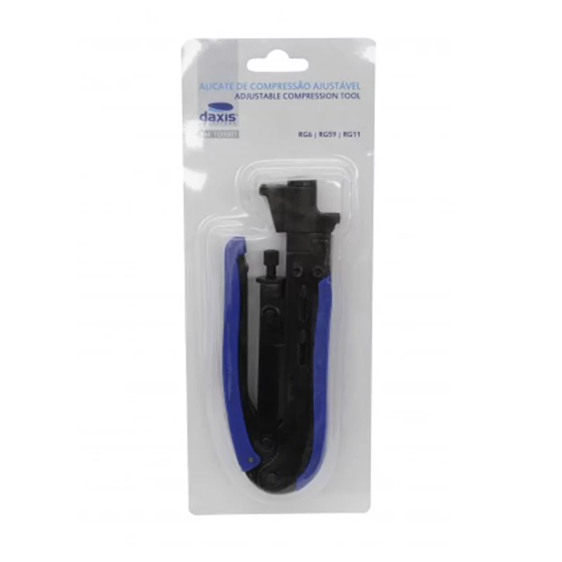 Alicate de Compressão Ajustável Fichas RG6, RG59, RG11