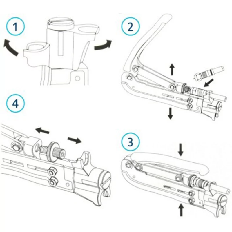 Alicate de Compressão Ajustável Fichas RG6, RG59, RG11