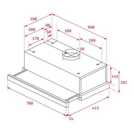 Teka TL 7310 SS Telescopic Hood - (70cm - 304 m³/h - Stainless Steel)