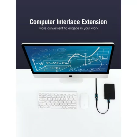 Cable Extensor USB(A) Macho - USB(A) Fêmea - Vention - ( 1M - USB 3.0 - Negro/Azul)