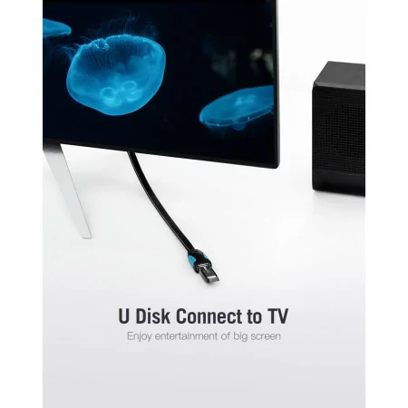 Cable Extensor USB(A) Macho - USB(A) Fêmea - Vention - ( 1M - USB 3.0 - Negro/Azul)