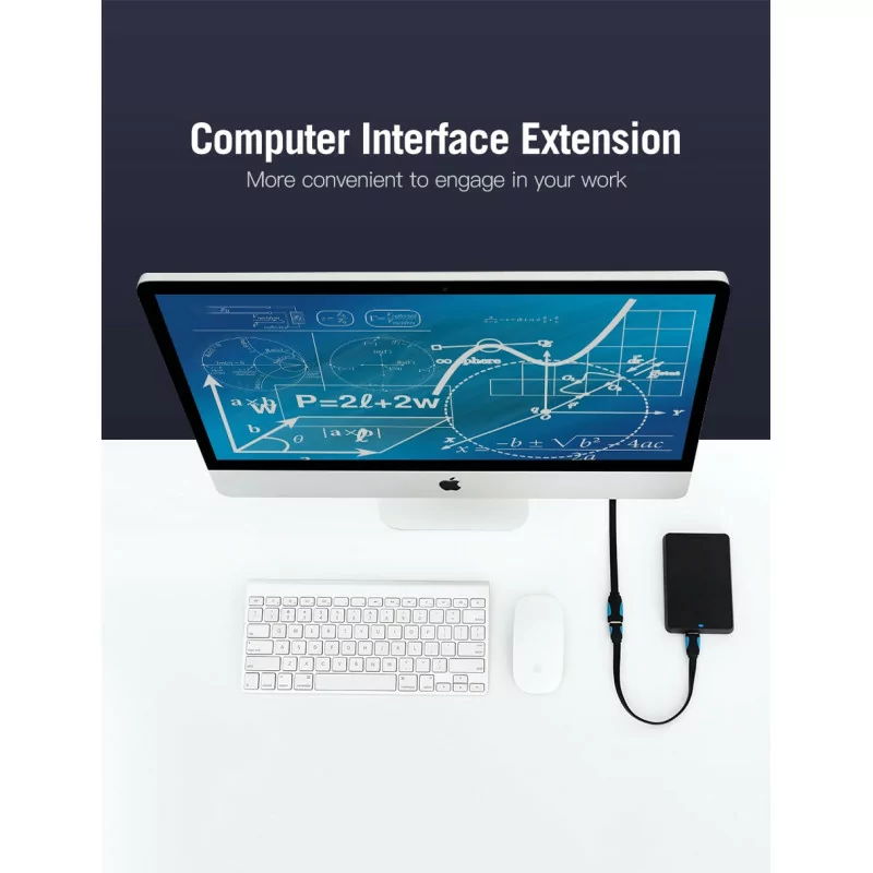 Cable Extensor USB(A) Macho - USB(A) Fêmea - Vention - ( 50CM - USB 3.0 - Negro/Azul)