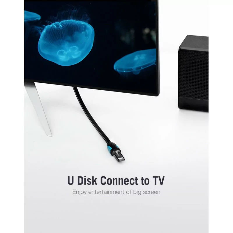 Cable Extensor USB(A) Macho - USB(A) Fêmea - Vention - ( 50CM - USB 3.0 - Negro/Azul)