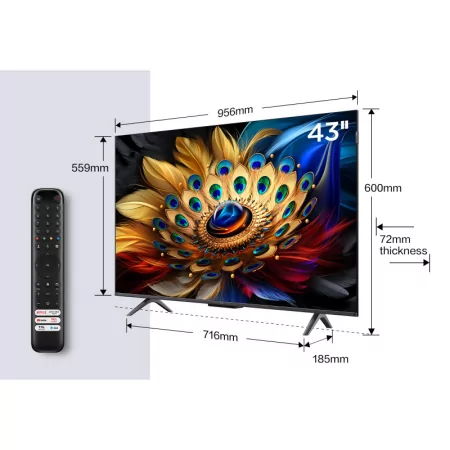 Smart TV QLED 43" TCL 43PC655 - (109cm - Google TV - 4K QLED)