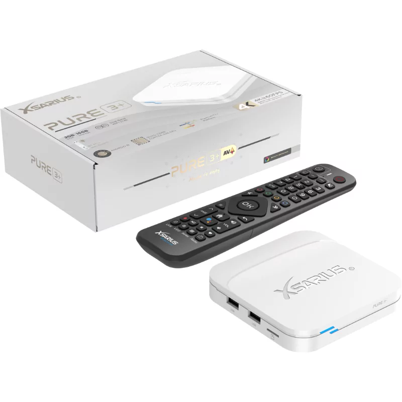 Box Android IPTV - Xsarius Pure 3+ 2GB/16GB UHD 4K - Branca|Xsarius|8720254315973 Box Android IPTV - Xsarius Pure 3+ 2GB/16GB UHD 4K - Branca|Xsarius|8720254315973