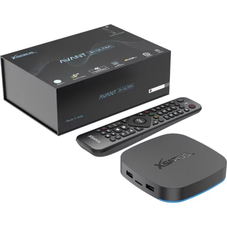 Box Android IPTV - Xsarius Avant 3+ Ultra Black BT - Gigabit Wi-Fi 6 - 4GB/64GB - UHD 4K