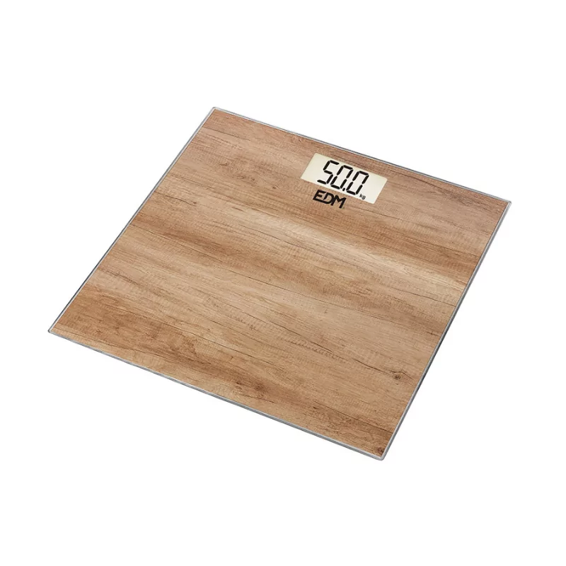 Báscula Digital EDM - P/ Casa de Banho - Madeira - 180Kg