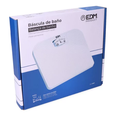 Balança EDM - P/ Casa de Banho - 130Kg - Branca|EdM|8425998076172