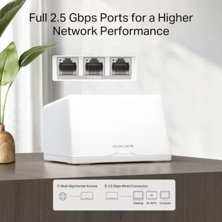 Sistema Mesh Mercusys Halo H47BE BE9300 Tri-Band WiFi 7 2.5GbE (Pack-2)|TP-Link|6957939001681