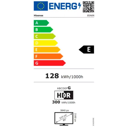 Hisense Smart TV 85" UHD 4K 85A6N - (216cm - VIDAA OS)