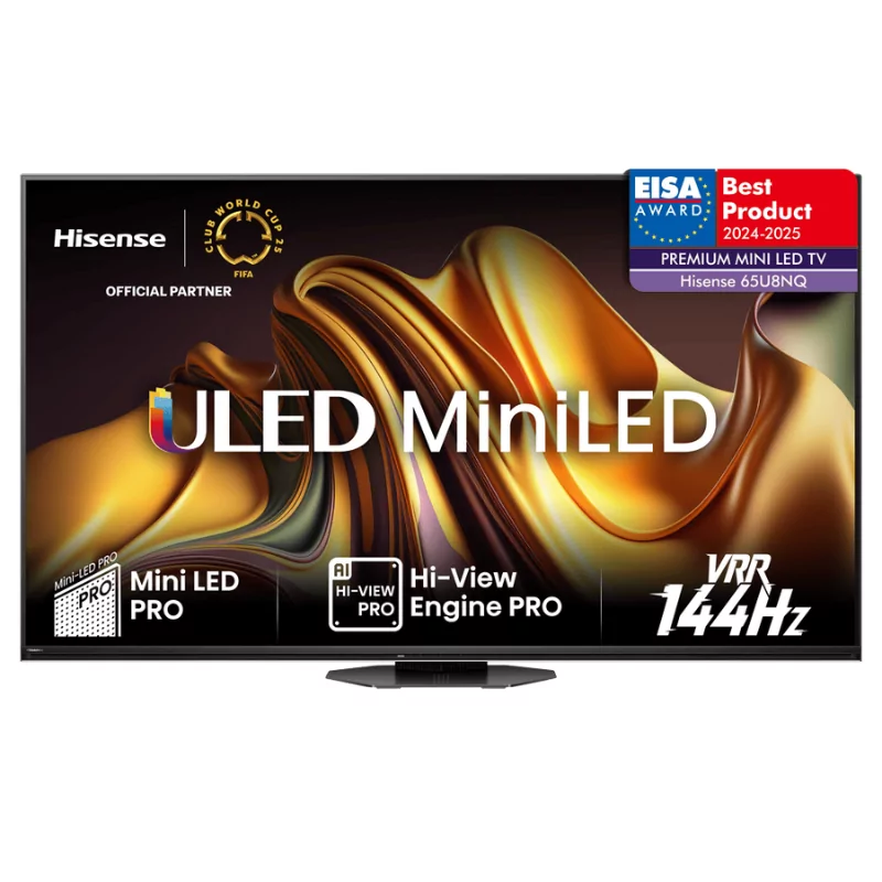 Smart TV Hisense 65 ULED MiniLED 65U8NQ - (165cm - VIDAA OS - UHD 4K - Pé Central Ajustável - Gaming TV)