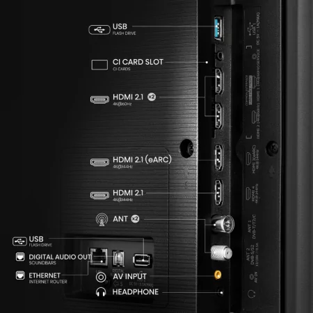 Smart TV Hisense 65" ULED MiniLED 65U7NQ - (165cm - VIDAA OS - UHD 4K - Pé Central - Gaming TV)