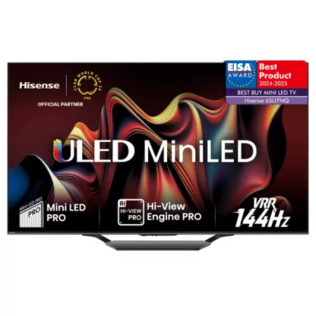 Smart TV Hisense 65" ULED MiniLED 65U7NQ - (165cm - VIDAA OS - UHD 4K - Pé Central - Gaming TV)