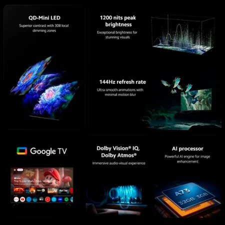 Smart TV Xiaomi 65" MiniLED ELA5674EU - (165cm - Google TV - UHD 4K - Gaming TV)|Xiaomi|6941948703704