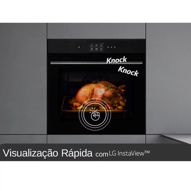 Forno de Encastre a Vapor LG 76L Wsed7665b (60cm - InstaView™ - Classe A++ - Preto Matte)