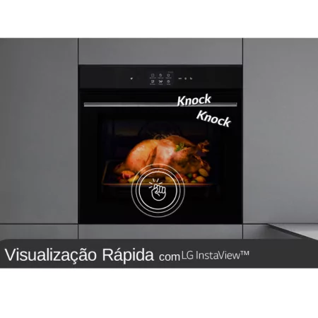 Forno de Encastre a Vapor LG 76L Wsed7665b (60cm - InstaView™ - Classe A++ - Preto Matte)|LG|8806096201022