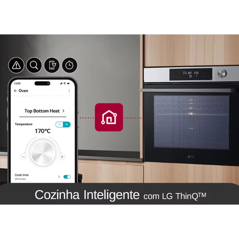 Horno de Encastre a Vapor LG 76L Ws7d7631wb (60cm - InstaView™ - Clase A+ - Negro)