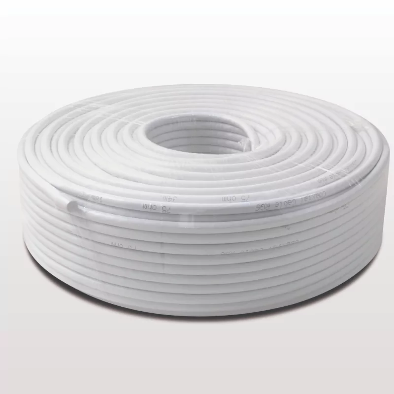 Cable Coaxial Amiko RG6 - Tri-Shield CCS65 - Blanco Cable Coaxial Amiko RG6 - Tri-Shield CCS65 - Blanco