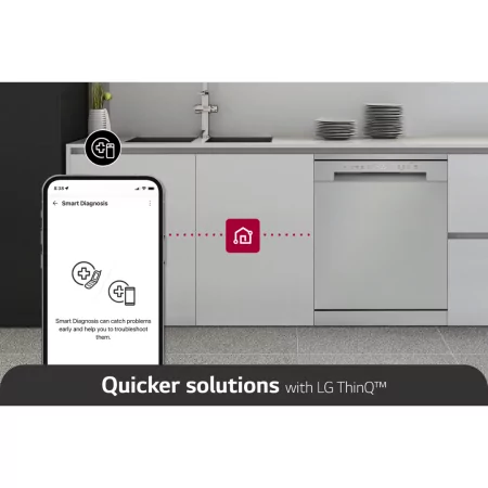 Máquina de Lavar Loiça LG - DF142FV - (14 Conj. - 60 cm - Inox)|LG|8806096167304