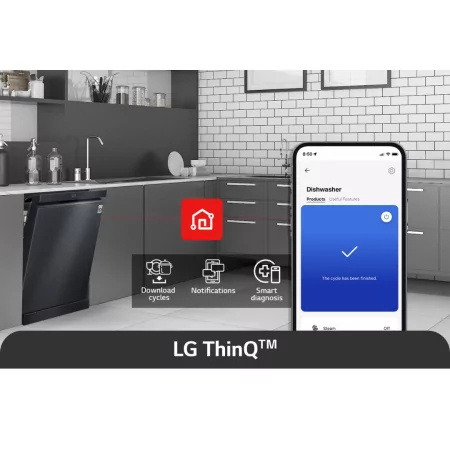 Máquina de Lavar Loiça LG - DF587HMS - (14 Conj. - 60 cm - Preto Matte)|LG|8806096322246