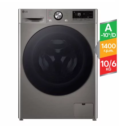 Máquina de Lavar e Secar Roupa LG F4DR7010SGS (6/10 kg - 1400 rpm - Inox)|LG|8806084293213