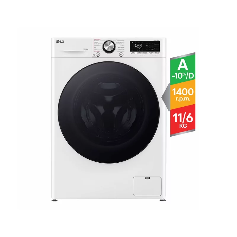 Máquina de Lavar e Secar Roupa LG F4DR5011S6W (6/11 kg - 1400 rpm - Branco)|LG|8804084293862 Máquina de Lavar e Secar Roupa LG F4DR5011S6W (6/11 kg - 1400 rpm - Branco)|LG|8804084293862