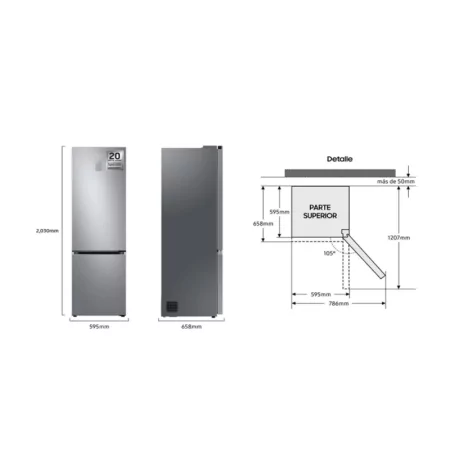 Frigorífico Combinado Samsung Rb38C675Cs9/Ef - (No Frost - 203 cm - 390 L - Inox)|Samsung|8806094768329