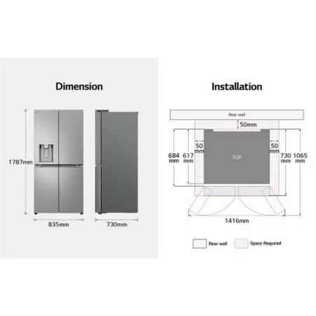 Frigorífico Side by Side LG GML-861-PYPE (No Frost - 178 cm - 508 L - Inox)|LG|8806084880338