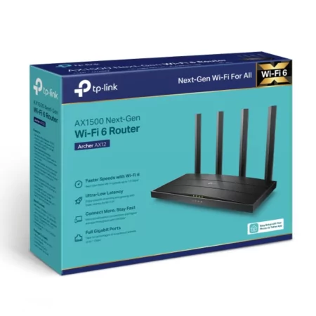 Router TP-Link Archer AX12 | Wi-Fi 6 AX1500 Dual-Band Gigabit com OFDMA e MU-MIMO|TP-Link|4895252500875
