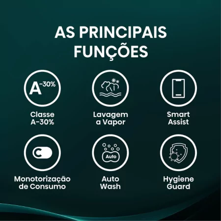 Hisense WD3S8043BW3 Máquina Lavar e Secar – 8/5Kg, 1400RPM, WiFi, Vapor, Eficiência A|Hisense|6901101830173