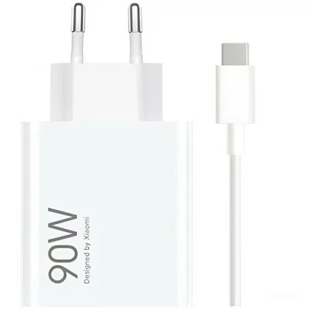 Carregador de Parede Xiaomi GaN 90W HyperCharge Combo – (1x USB-A + Cabo USB-C, Carga Rápida)