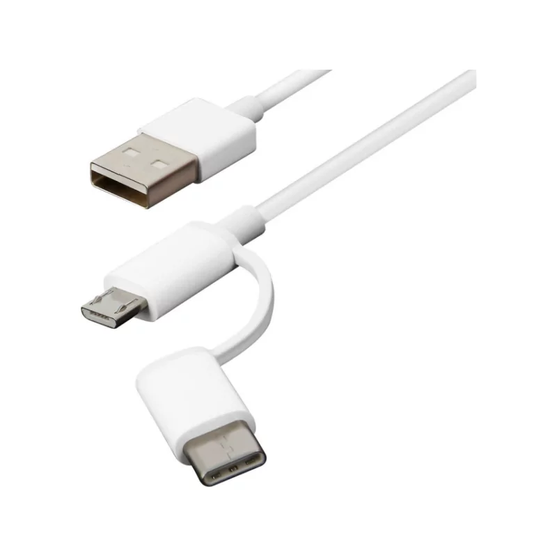 Cabo MI 2-em-1 USB Micro USB e Type-C 100cm Cabo MI 2-em-1 USB Micro USB e Type-C 100cm