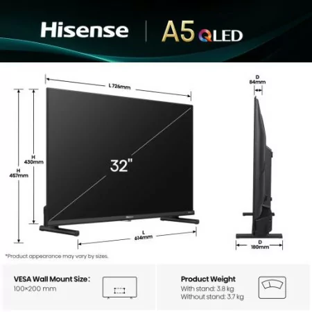 TV QLED Hisense 32A5Q (32" - 81cm - Full HD - Smart TV)|Hisense|6942351418179 TV QLED Hisense 32A5Q (32" - 81cm - Full HD - Smart TV)|Hisense|6942351418179