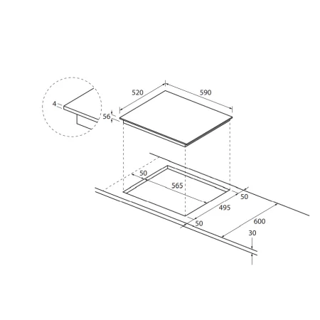 Induction Hob Haier HAI SJ64MC (4 Zones - 60cm - 7200W)