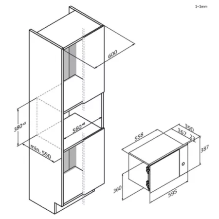 Built-in Microwave with Grill Haier H38FMWID4ID27N (20 L - 900 W + 1000 W - Black - Integrated)