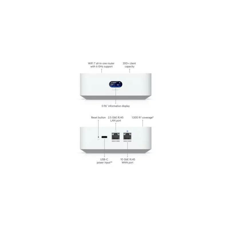 Ubiquiti UX7 Gateway WiFi 7 10GbE Mesh 5.7Gbps|Ubiquiti|0810010074300 Ubiquiti UX7 Gateway WiFi 7 10GbE Mesh 5.7Gbps|Ubiquiti|0810010074300