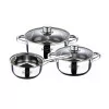 5-Piece Stainless Steel Induction Cookware Set – Cassel (Ø16cm Casserole + Ø18/20cm Pots with Lid) – San Ignacio – SG8171