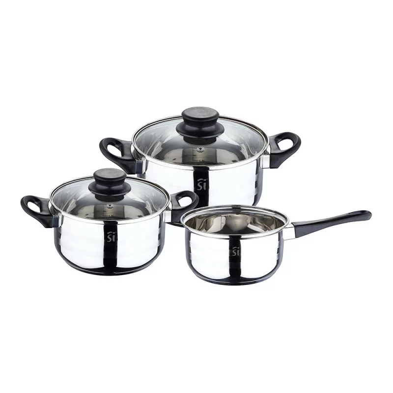 5-Piece Universal Stainless Steel Kitchen Set – Toledo (Ø16cm Casserole + Ø18/20cm Pots with Lid) - San Ignacio - SG8050 5-Piece Universal Stainless Steel Kitchen Set – Toledo (Ø16cm Casserole + Ø18/20cm Pots with Lid) - San Ignacio - SG8050