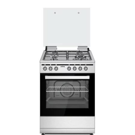 Cocina Orima 4 Bocas Gas + Horno Eléctrico Ventilado – 56 L – Half Inox