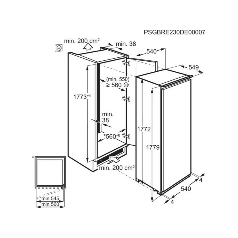 AEG ABE818E6NS Upright Freezer (204L - No Frost - Class E)