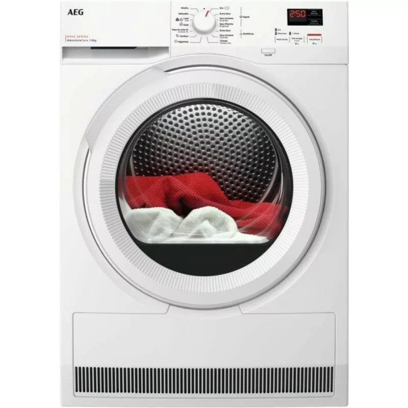 Máquina Secar Roupa AEG TR808A2OB (8kg - Bomba Calor - Classe C) - Cuidados Absolutos|Aeg|7332543841967 Máquina Secar Roupa AEG TR808A2OB (8kg - Bomba Calor - Classe C) - Cuidados Absolutos|Aeg|7332543841967