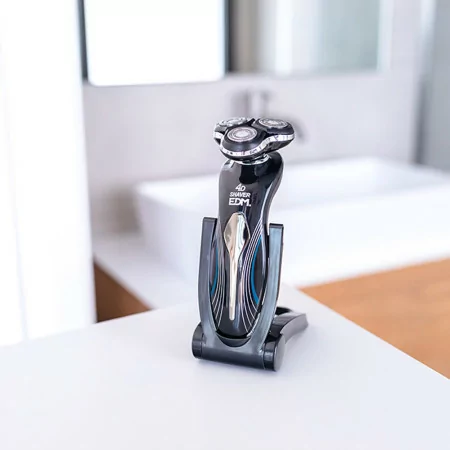 Máquina de Barbear Eléctrica Recargable EDM – Sistema 3-Lâminas Triplo Flutuante